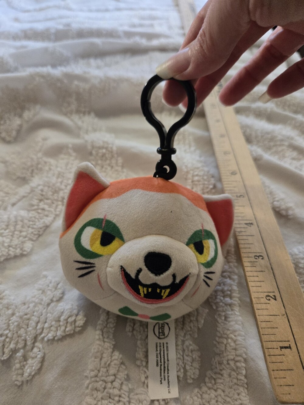 Kandy Kreepy Kats Cat Cute Plush Cat Keychain Bag Charm Orange & Cream - Picture 3 of 8